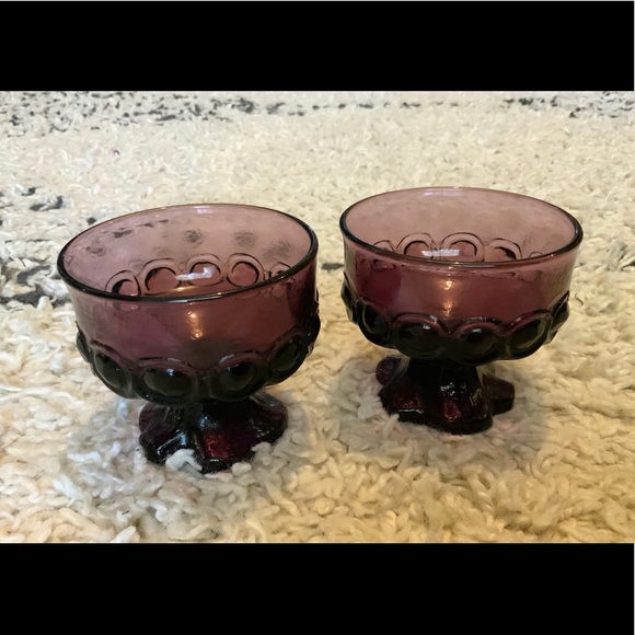 ✨SOLD✨Tiffin Glass Franciscan Plum Madeira Dessert Dishs - Picture 2 of 9